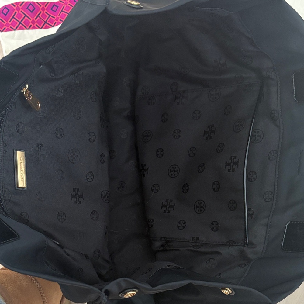 Tory Burch Black Nylon Patent Leather Tote - Picture 7 of 14